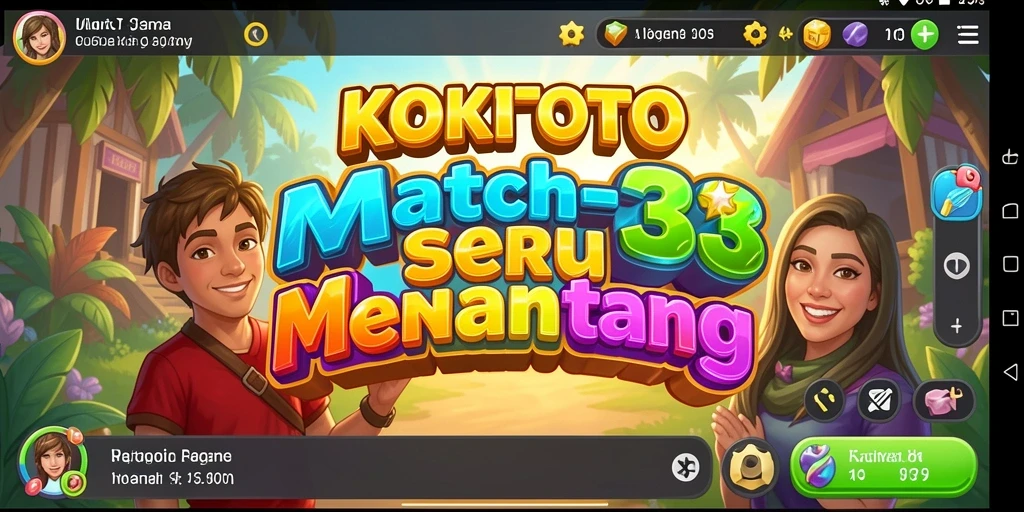 Tampilan seru gameplay KOKITOTO dengan karakter dan warna-warni.